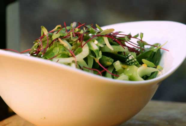 Crisp Green Salad With Maple & Passion Fruit Vinaigrette