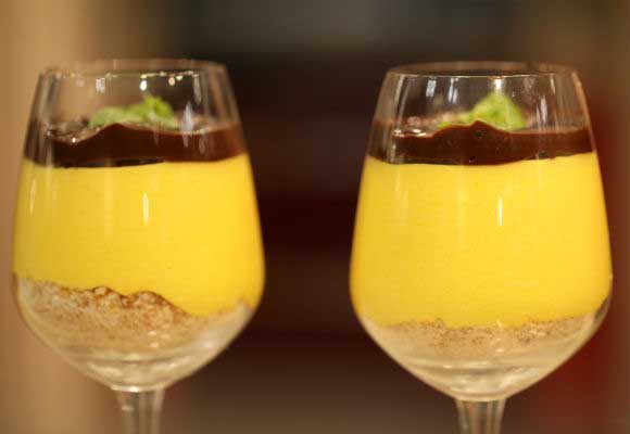Summer Special: Mango Pudding With Chocolate Ganache