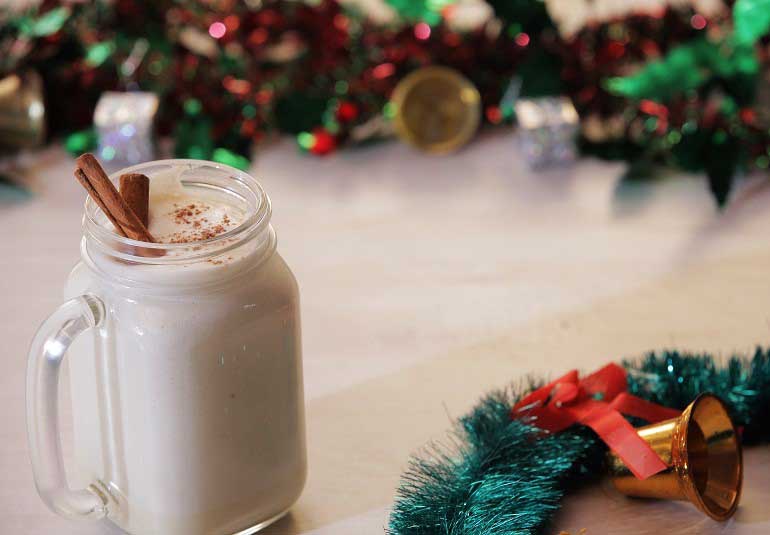 Christmas Eggnog Recipe - Homemade Rum & Whiskey Mixed Drink