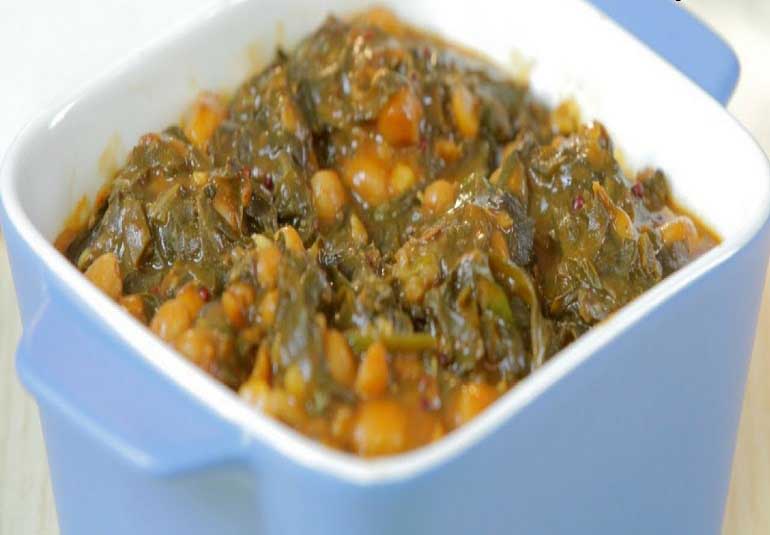 Arbi Ki Sabzi - Colocasia Leaves Curry