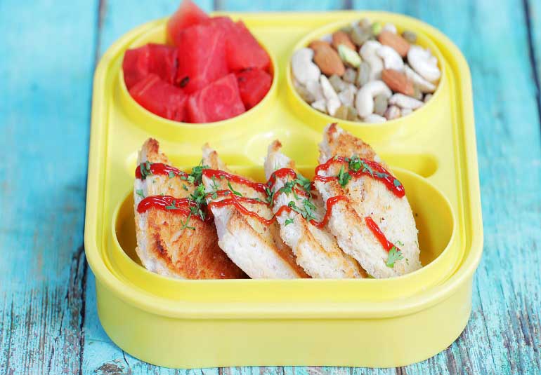 Baked Bread Pakora - Healthy Snack Recipe For Kids Lunch Box