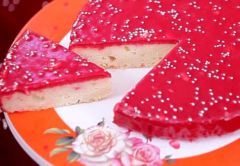 Valentines - Eggless Red Ganache White Chocolate Cake